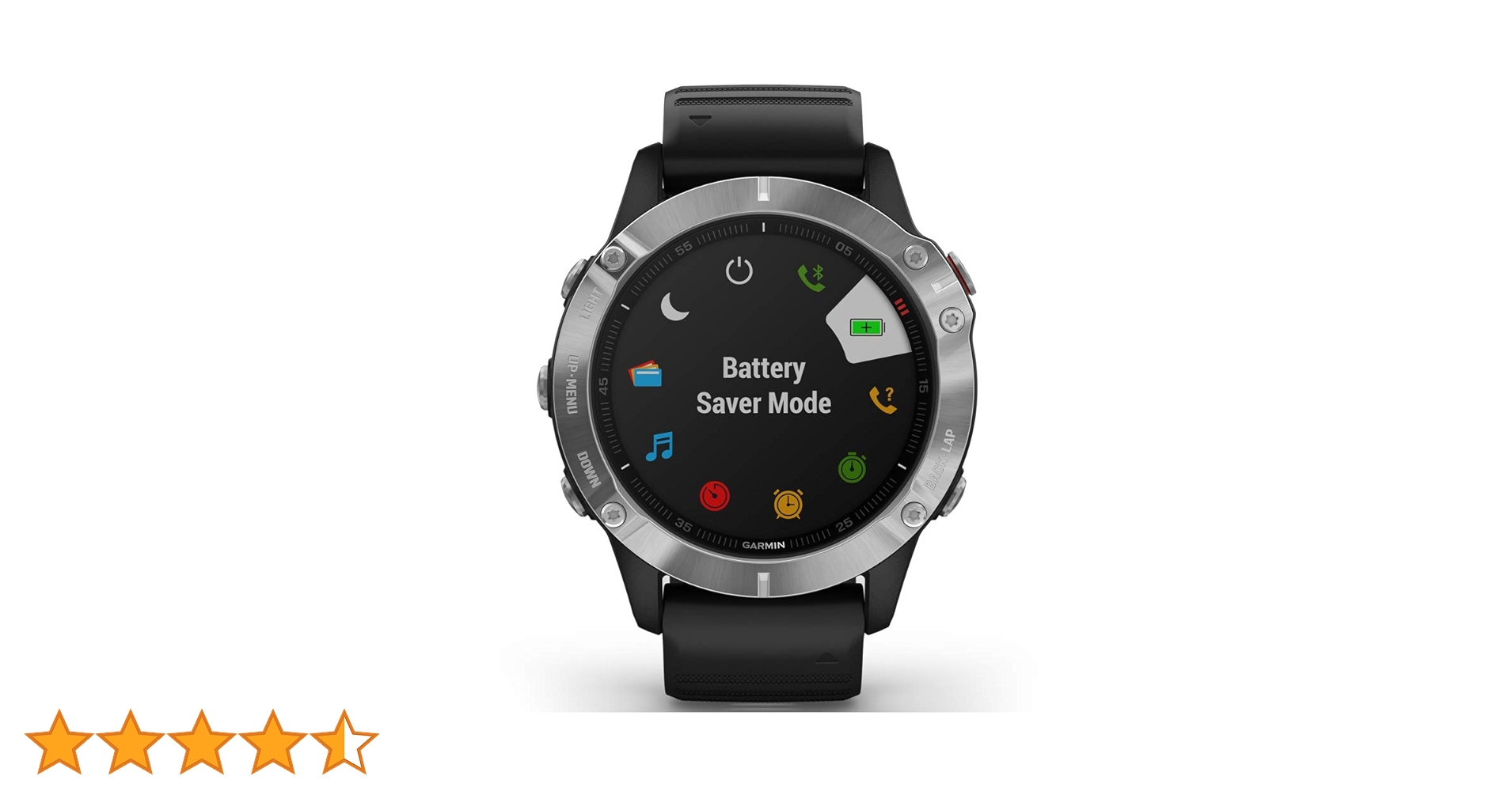 Garmin Fenix 6 Zegarek GPS Srebrny z Czarnym Paskiem Garmin Fenix 6 Zegarek GPS Srebrny z Czarnym Paskiem